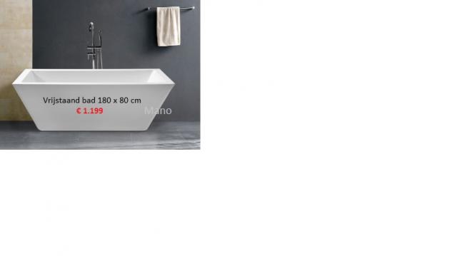 Vrijstaand ligbad 180 x 80 cm